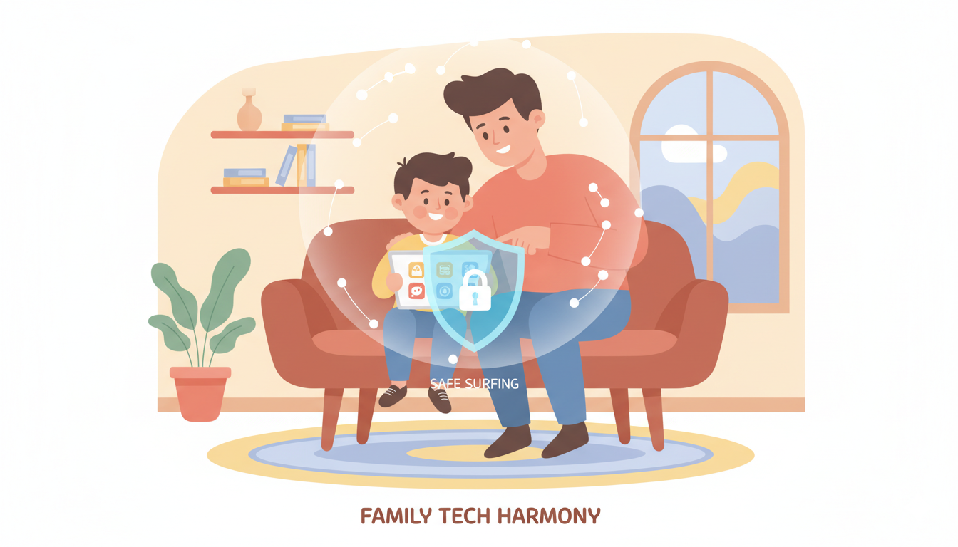Parent monitoring child using parental control apps on Android device